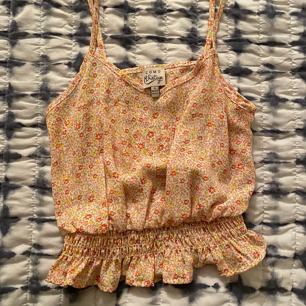 Floral Spaghetti Straps Shirt
